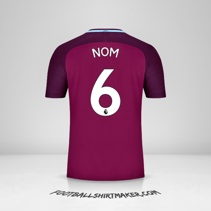 Maillot Manchester City 2017/18 Extérieur -  nom - 6