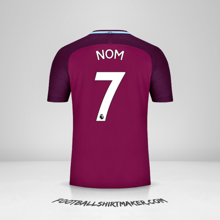Maillot Manchester City 2017/18 Extérieur -  nom - 7