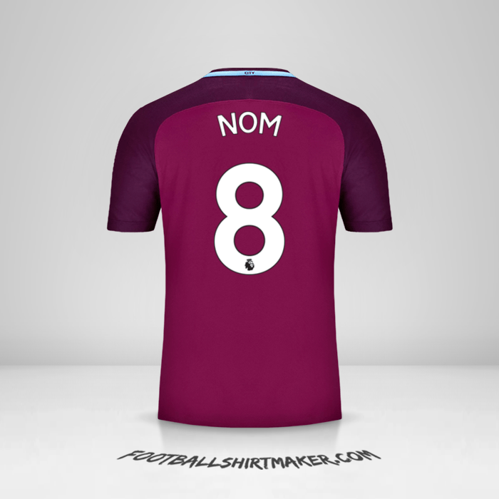 Maillot Manchester City 2017/18 Extérieur -  nom - 8