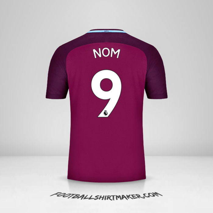 Maillot Manchester City 2017/18 Extérieur -  nom - 9