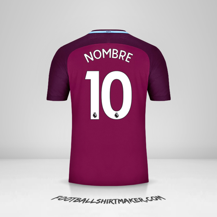 Camiseta Manchester City 2017/18 Visita -  nombre - 10