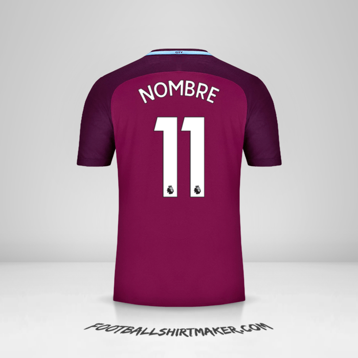 Camiseta Manchester City 2017/18 Visita -  nombre - 11
