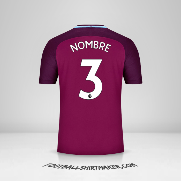 Jersey Manchester City 2017/18 Visita -  nombre - 3