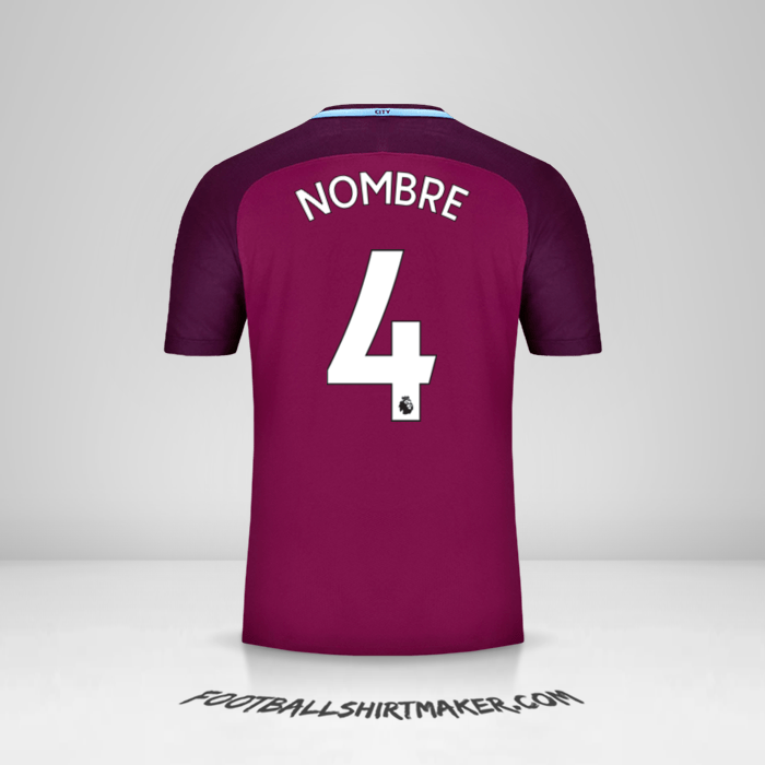 Jersey Manchester City 2017/18 Visita -  nombre - 4