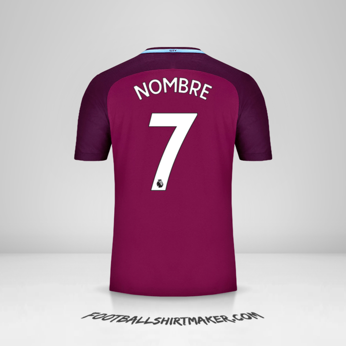 Jersey Manchester City 2017/18 Visita -  nombre - 7