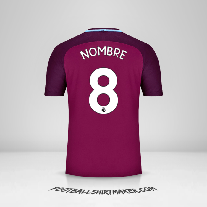 Camiseta Manchester City 2017/18 Visita -  nombre - 8