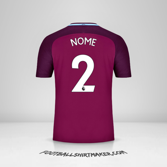 Maglia Manchester City 2017/18 Seconda -  nome - 2