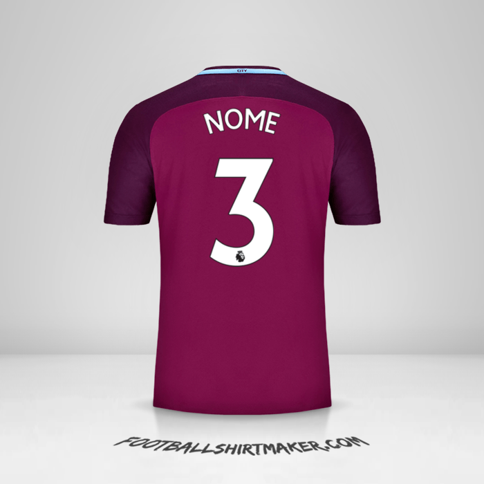 Maglia Manchester City 2017/18 Seconda -  nome - 3