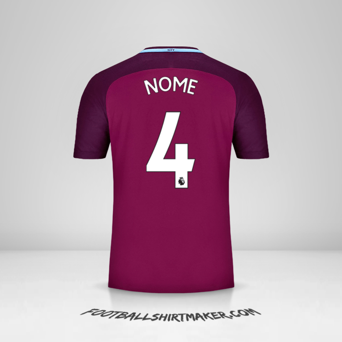 Maglia Manchester City 2017/18 Seconda -  nome - 4