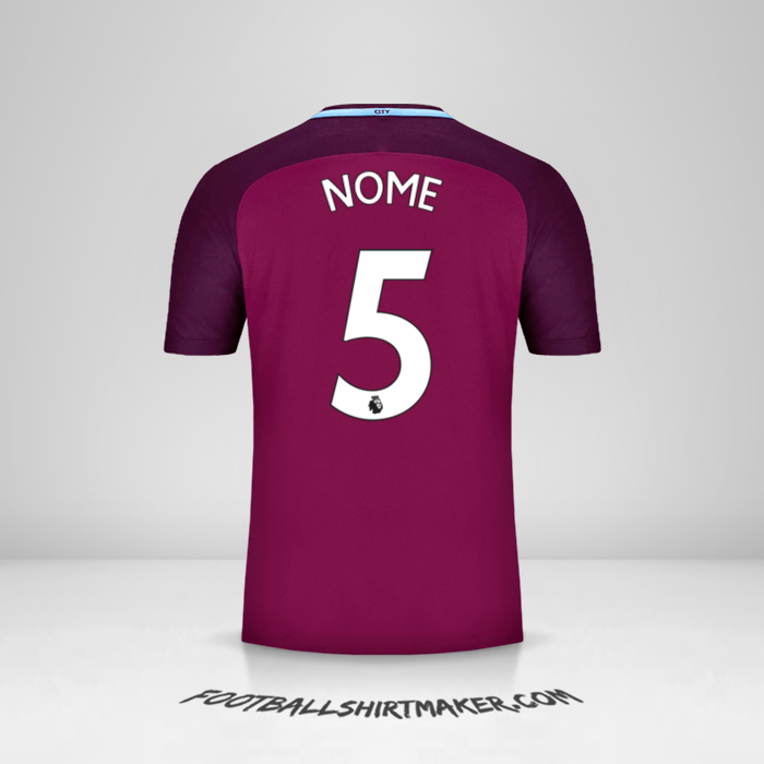 Maglia Manchester City 2017/18 Seconda -  nome - 5