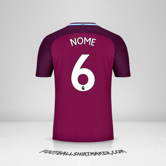 Maglia Manchester City 2017/18 Seconda -  nome - 6