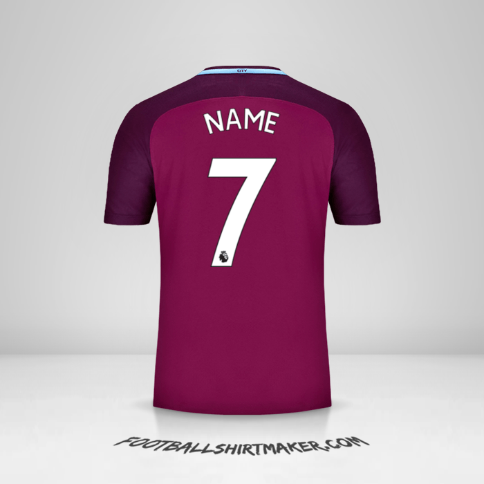 Trikot Manchester City 2017/18 Auswärts -  name - 7