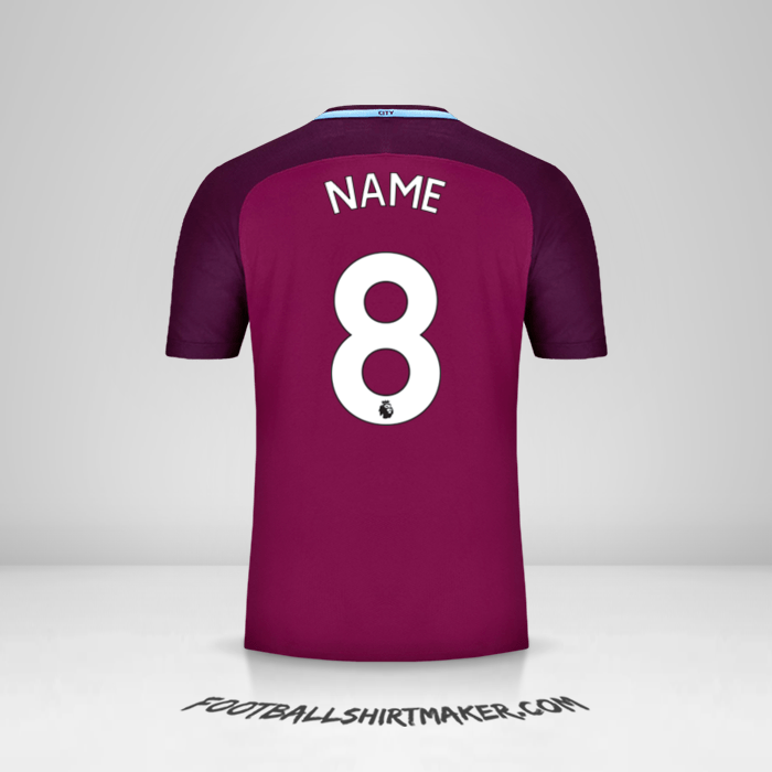 Trikot Manchester City 2017/18 Auswärts -  name - 8