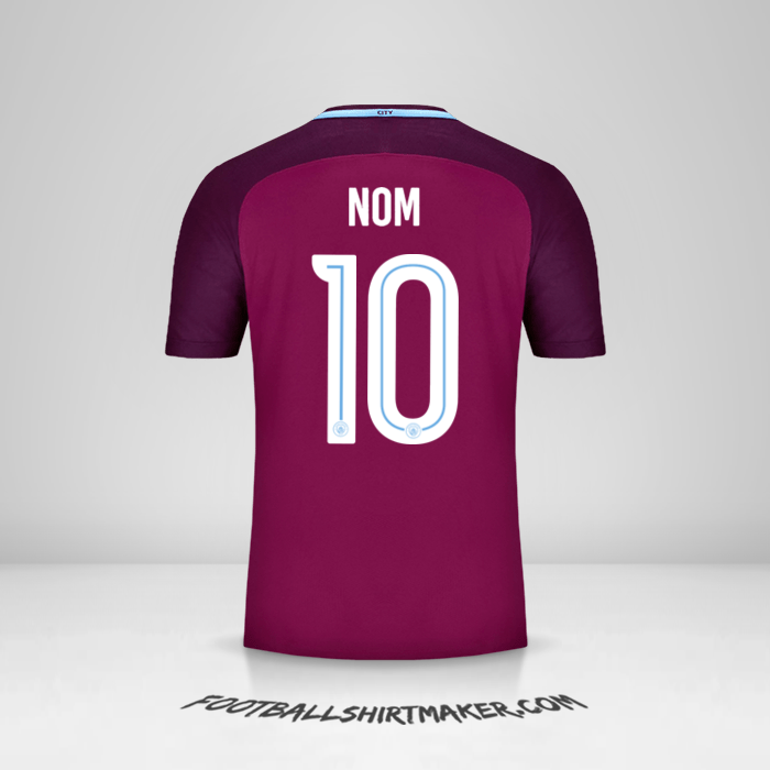 Maillot Manchester City Cup 2017/18 Extérieur -  nom - 10