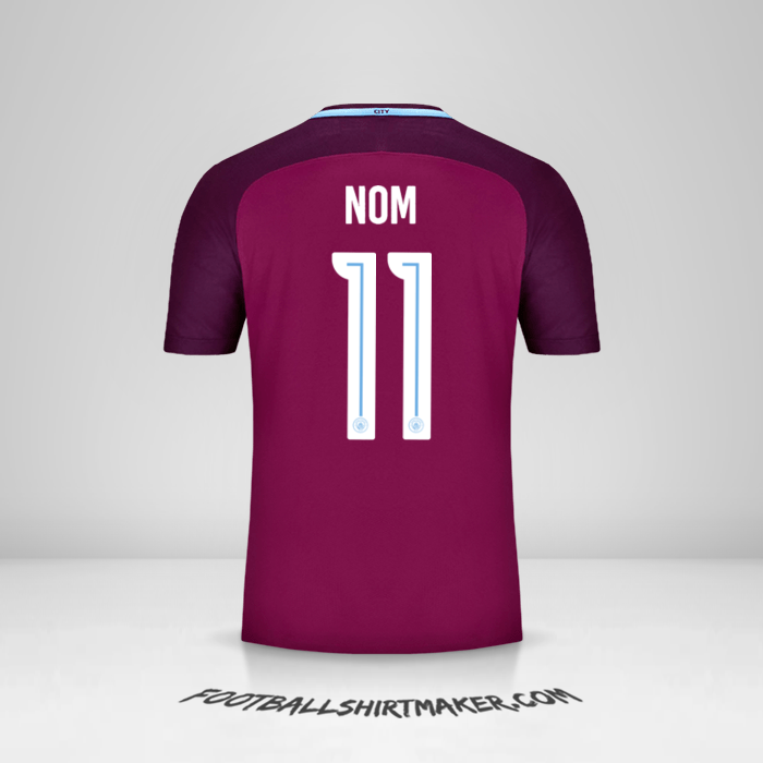 Maillot Manchester City Cup 2017/18 Extérieur -  nom - 11