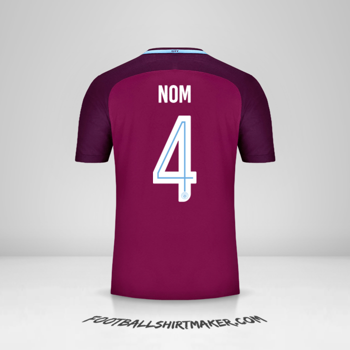 Maillot Manchester City Cup 2017/18 Extérieur -  nom - 4