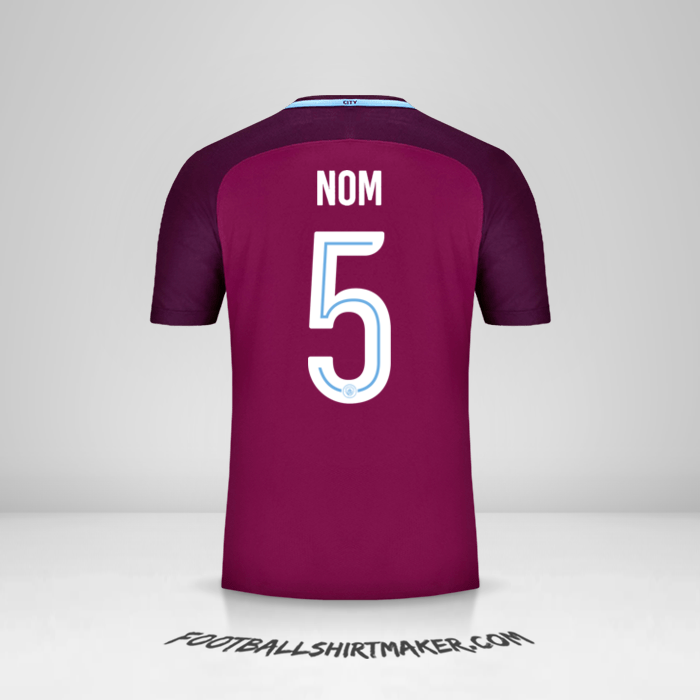 Maillot Manchester City Cup 2017/18 Extérieur -  nom - 5