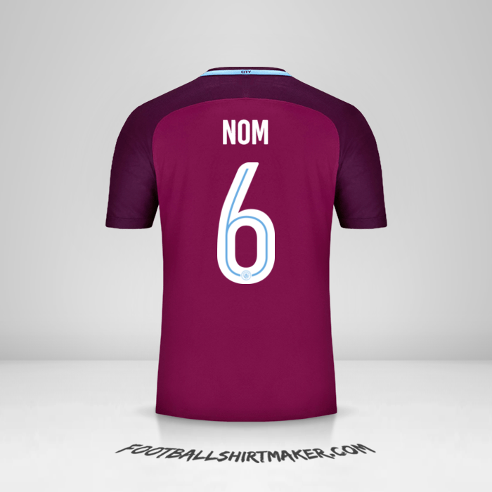 Maillot Manchester City Cup 2017/18 Extérieur -  nom - 6