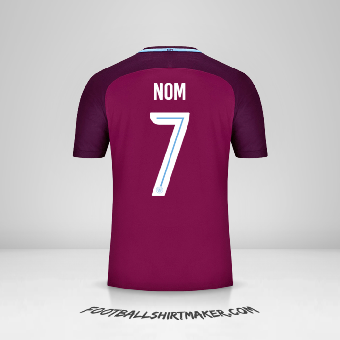 Maillot Manchester City Cup 2017/18 Extérieur -  nom - 7