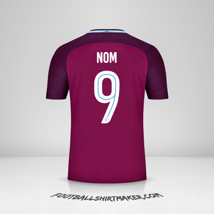 Maillot Manchester City Cup 2017/18 Extérieur -  nom - 9