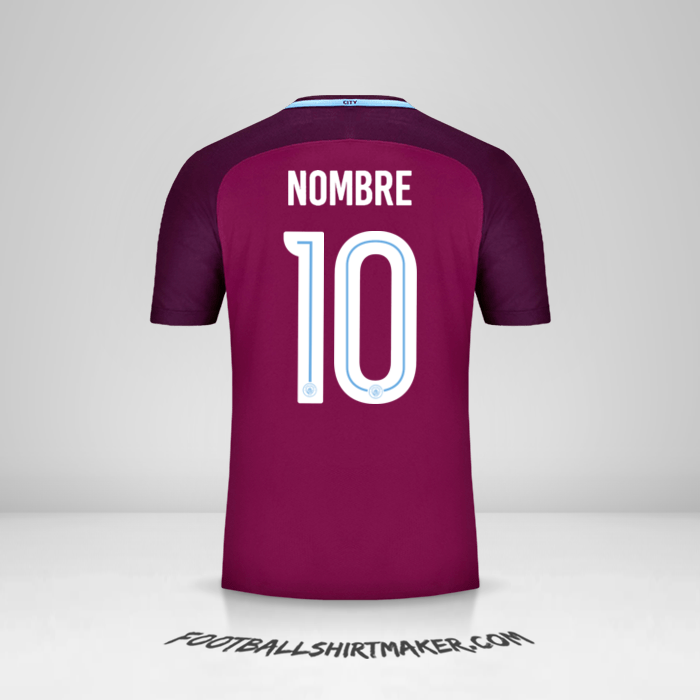 Jersey Manchester City Cup 2017/18 Visita -  nombre - 10