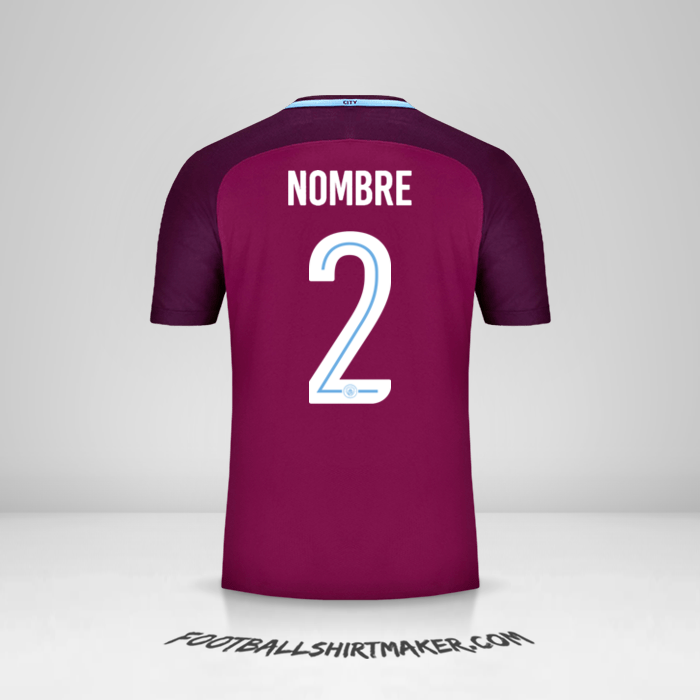 Camiseta Manchester City Cup 2017/18 Visita -  nombre - 2