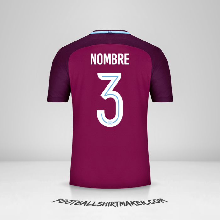 Jersey Manchester City Cup 2017/18 Visita -  nombre - 3