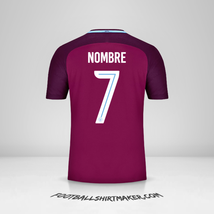 Jersey Manchester City Cup 2017/18 Visita -  nombre - 7