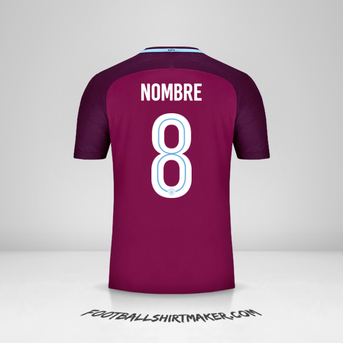Camiseta Manchester City Cup 2017/18 Visita -  nombre - 8