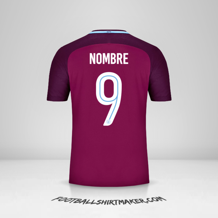 Jersey Manchester City Cup 2017/18 Visita -  nombre - 9