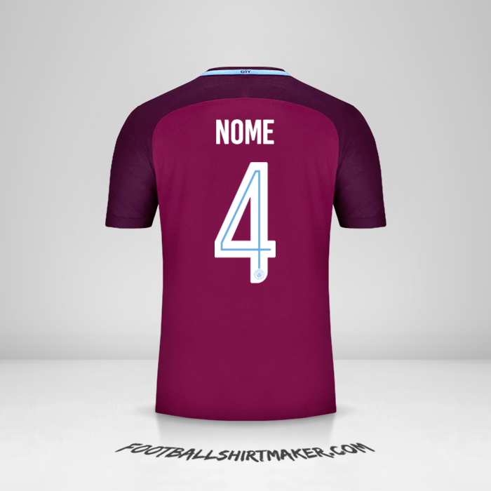 Maglia Manchester City Cup 2017/18 Seconda -  nome - 4