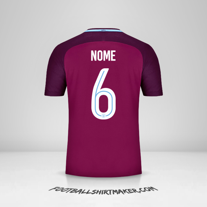 Maglia Manchester City Cup 2017/18 Seconda -  nome - 6