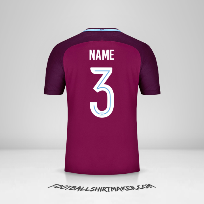 Jersey Manchester City Cup 2017/18 Away -  name - 3