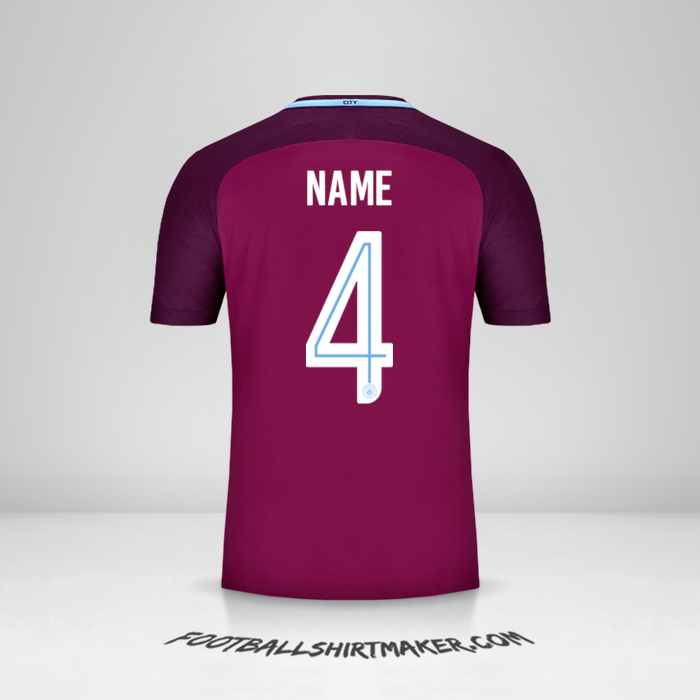 Jersey Manchester City Cup 2017/18 Away -  name - 4