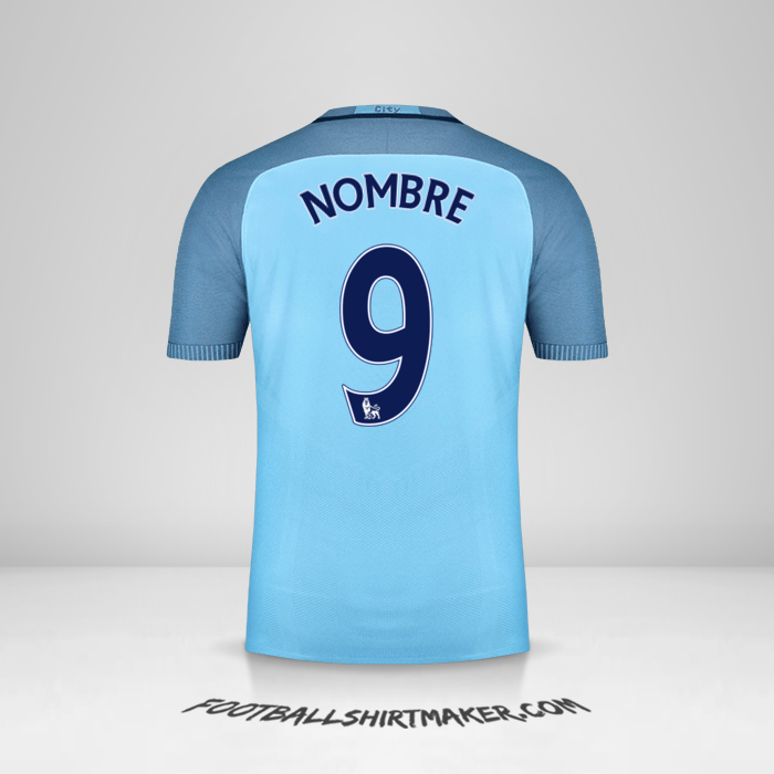 Jersey Manchester City 2016/17 -  nombre - 9