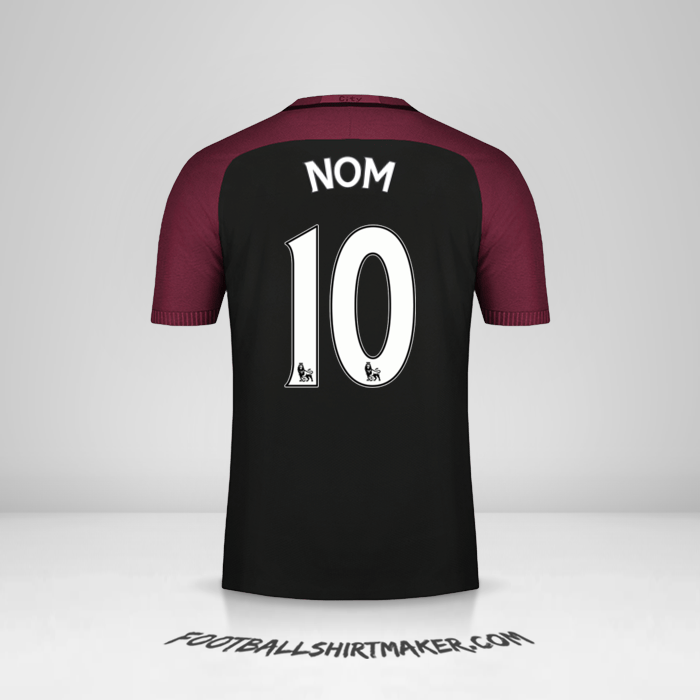 Maillot Manchester City 2016/17 Extérieur -  nom - 10