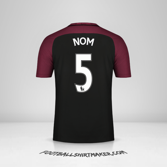 Maillot Manchester City 2016/17 Extérieur -  nom - 5