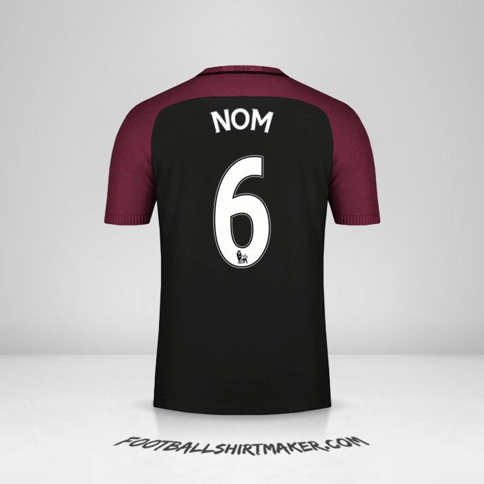 Maillot Manchester City 2016/17 Extérieur -  nom - 6
