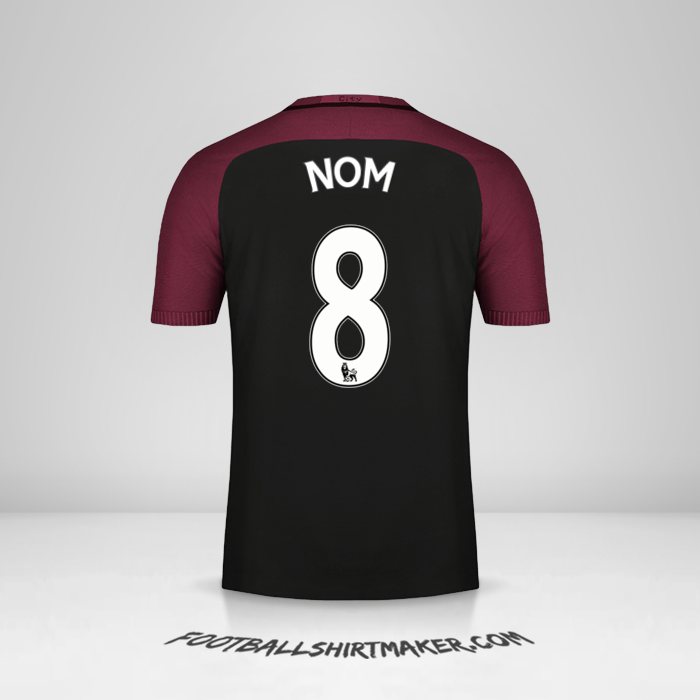 Maillot Manchester City 2016/17 Extérieur -  nom - 8