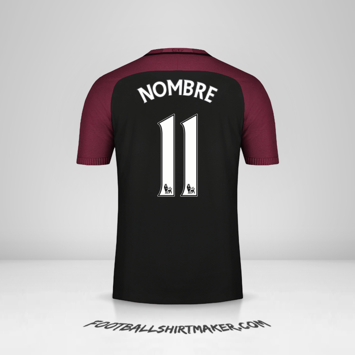 Jersey Manchester City 2016/17 Visita -  nombre - 11