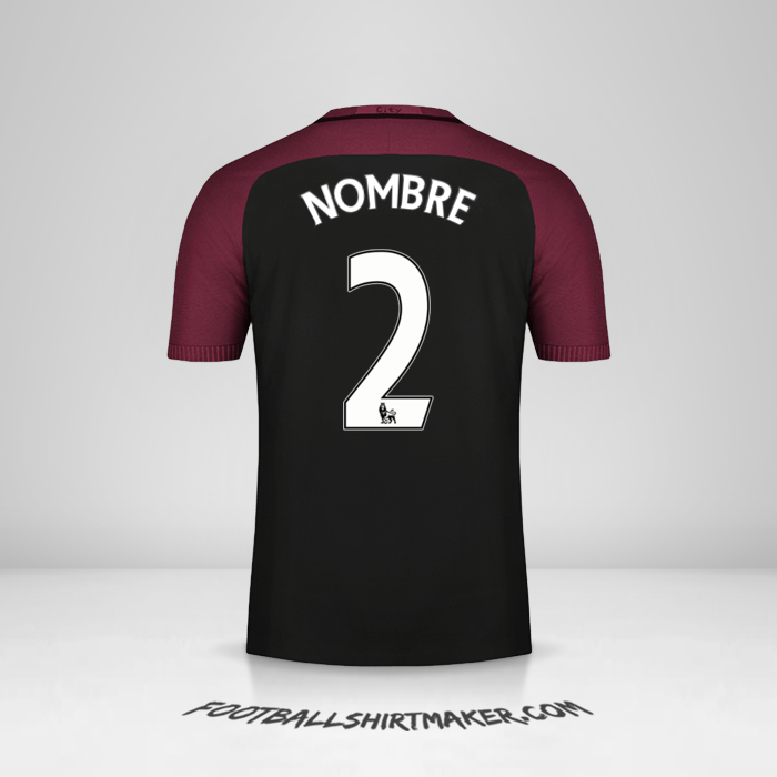 Jersey Manchester City 2016/17 Visita -  nombre - 2