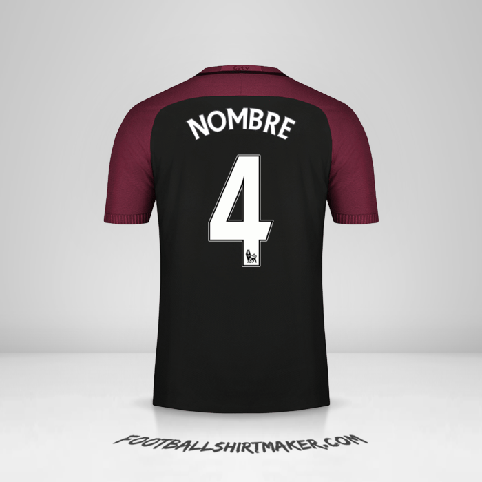 Jersey Manchester City 2016/17 Visita -  nombre - 4
