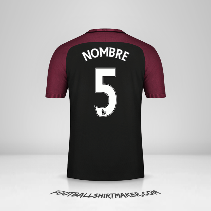 Jersey Manchester City 2016/17 Visita -  nombre - 5