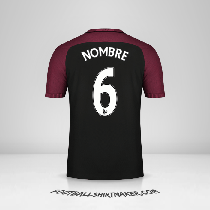 Camiseta Manchester City 2016/17 Visita -  nombre - 6
