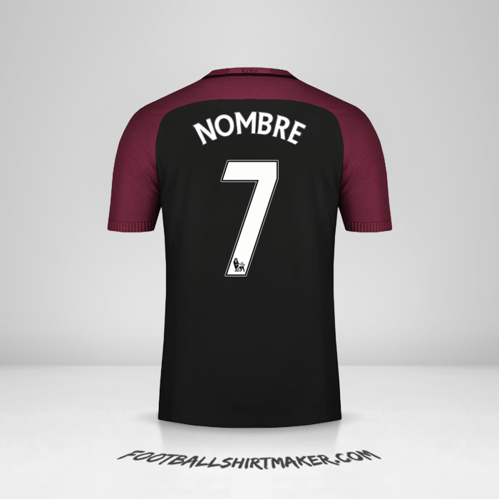 Jersey Manchester City 2016/17 Visita -  nombre - 7