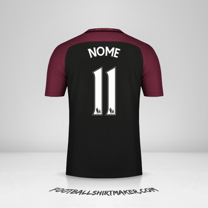 Maglia Manchester City 2016/17 Seconda -  nome - 11