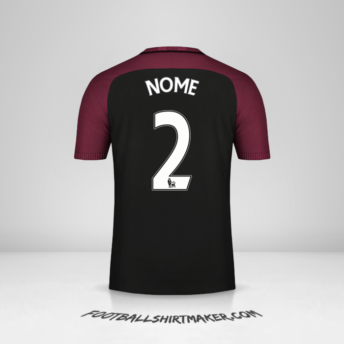 Camisola Manchester City 2016/17 Alternativa -  nome - 2