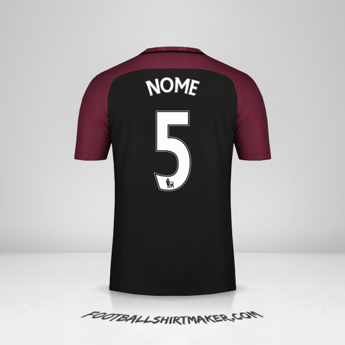 Maglia Manchester City 2016/17 Seconda -  nome - 5