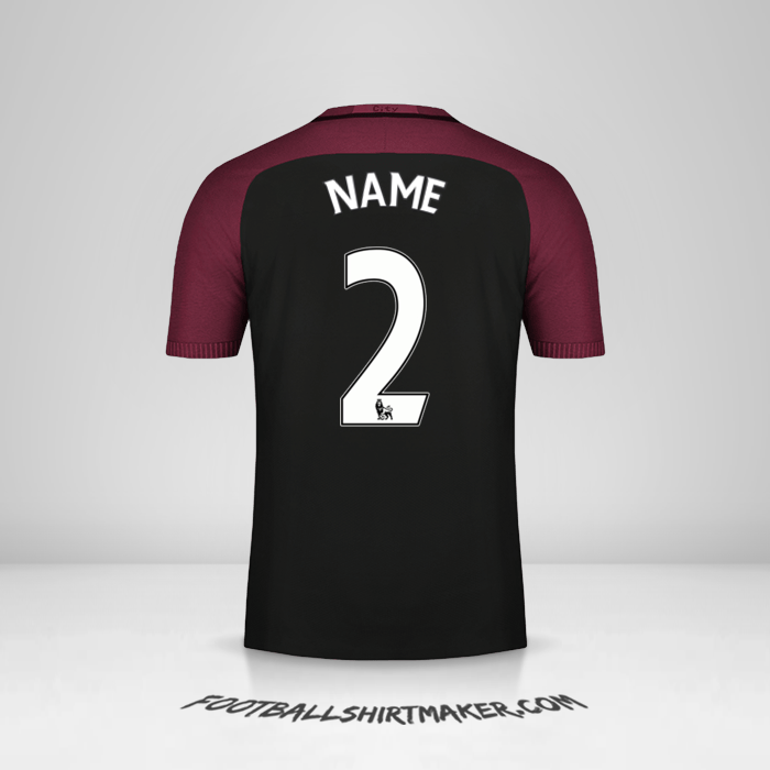 Trikot Manchester City 2016/17 Auswärts -  name - 2
