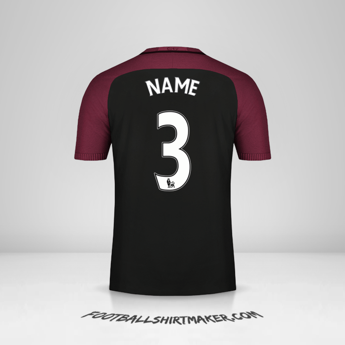 Trikot Manchester City 2016/17 Auswärts -  name - 3